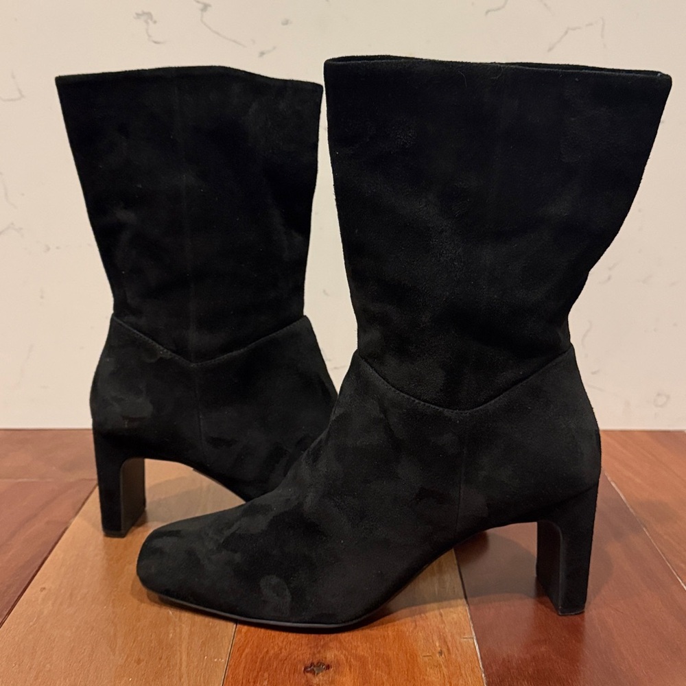 Naturalizer Platt Womens Zipper Square Toe Mid-Calf Boots